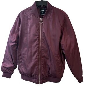 Cotton On Purple Bomber Jacket with Ribbed Accents